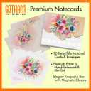 Poster Foundry Set of 3 - Bella Rose Boxed Note Cards by Carol Wilson. 10 embossed 4x5 Die-Cut Notecards and Matching Envelopes in Decorative Gift Box with Magnetic Flap. NCP2023