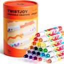 Jar Melo Jumbo Crayons for Toddlers, 24 Colors TwistJoy Non Toxic Washable Crayon, Easy to Hold Large Crayons, Safe for Babies and Children Gifts