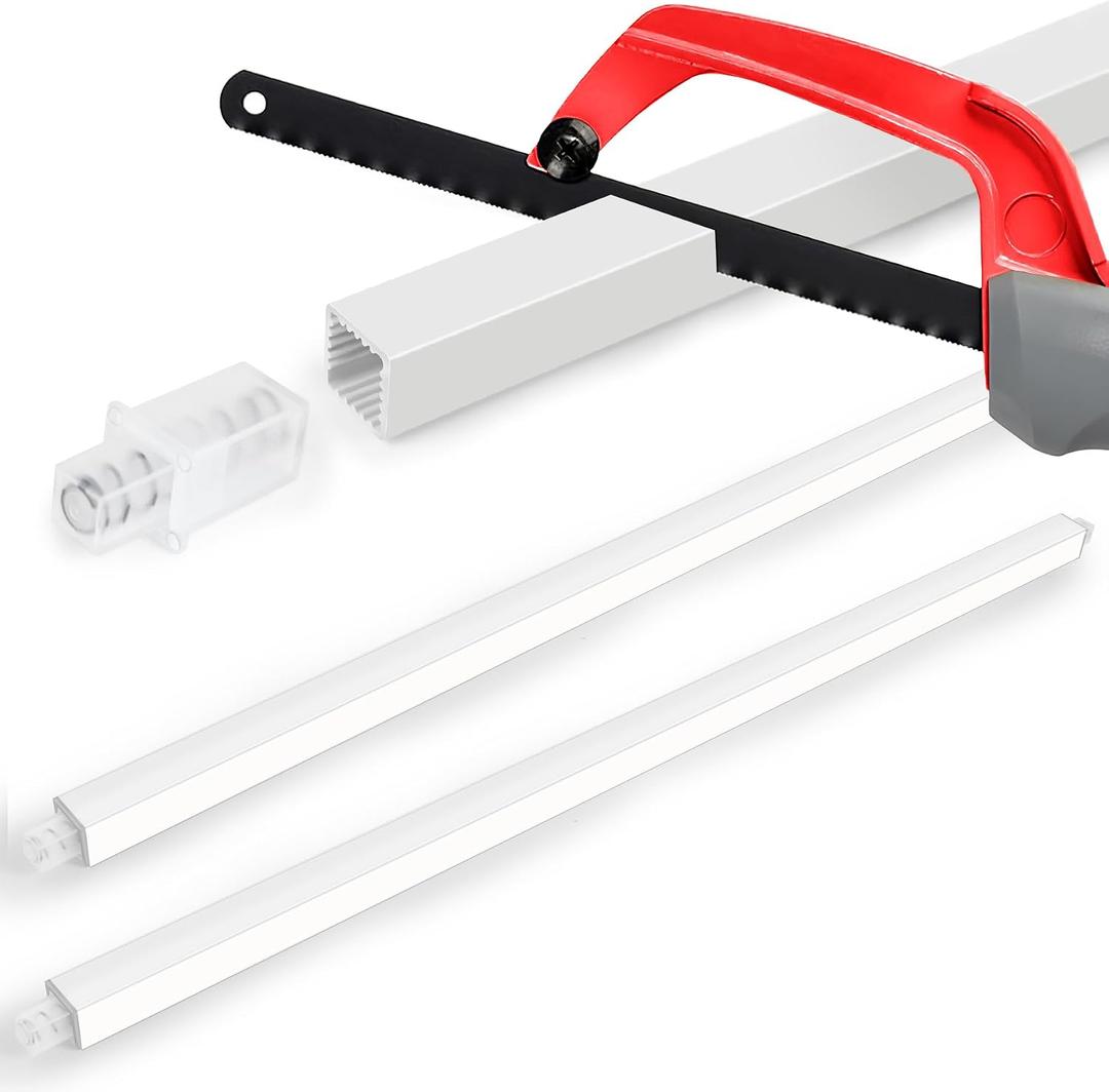 24-Inch Spring End Wall-Mounted Towel Bar, Adjustable Sturdy Plastic Towel Holder for Bathroom Kitchen Towel Storage White 2 Pack