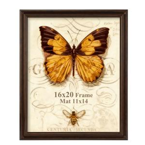 Splinterix 16x20 Picture Frame, 16 x 20 Photo Frame for Wall or Tabletop Display, Ornate Vintage 20x16 Picture Frames with Plexiglass, Display Poster 11x14 with Mat or 16x20 without Mat for Antique Dco, Brown, 1 Pack