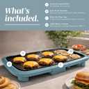 COOK WITH COLOR Electric Griddle 1200W, Nonstick Surface for Pancakes, Burgers, Eggs & More, Removable Temperature Control, Slide-Out Drip Tray, 10" x 16" Cooking Area, Slate Blue