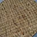 Gurfuy Extra Large Round Ottoman Table Tray with Handles - 19.7" Handmade Wicker Serving Hand Woven Tray for Farmhouse Decorative Oversized Coffee Table Trays Living Room Kitchen Counter Breakfast
