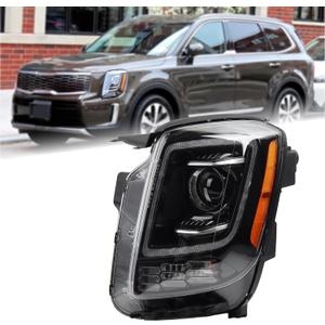 Duolctarms Halogen Type Headlight Headlamp Assembly Compatible for 2020 2021 2022 Kia Telluride S Left Driver Side 92101-S9000