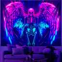 BVBOX Blacklight Tapestry,WingTapestry Glow In The Dark,UV Reactive Black Light Upright Posters Wall Hanging for Bedroom Dorm Living Room Backdrop Decor (wing13, 90L x 70W)