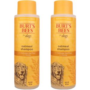 Burt's Bees for Pets Oatmeal Shampoo for Dogs with Colloidal Oat Flour and Honey - Skin Soothing Dog Oatmeal Shampoo, Dog Wash for Itchy Dry Skin, Essential Grooming Supplies, 16 Fl Oz - 2 Pack