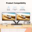 suptek Dual Monitor Mount Gas Spring Monitor Arm Desk Stand with Base,Free Standing Pneumatic Height Adjustable Monitor Stand for 17 to 34 inch,Holds up to 24.25 lbs, Black (ML8SPX)