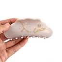 Cancer Constellation Hair Claw with Rhinestones, Beige Personalized Acetate Hair Clip for Women Gift 1 Piece