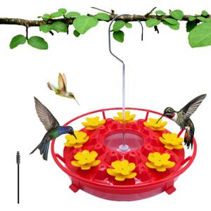 Hummingbird feeders for Outdoors Hanging Ant and Bee Proof, 26 Feeding Ports Easy Cleaning Filling Leak Proof red Backyard Decoration Outdoor Wild Bird Feeder (Red-1pack)