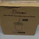 Lamosi 50 Pack 24 oz Clear Plastic Cups with Lids and Straws, Disposable Iced Coffee Cups with Lids for To-Go Cold Drinks, Smoothies and Slushie