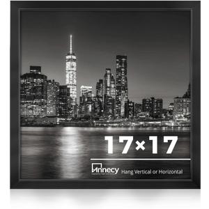 Annecy 17x17 Picture Frame Black1 Pack, 17 x 17 Picture Frame for Wall Decoration, Classic Black Minimalist Style Suitable for Decorating Houses, Offices, Hotels