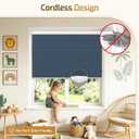 Cellular Shades Blackout Cordless Cellular Blinds Honeycomb Blinds Window Shades Room Darkening Shade Ocean Blue-White, 29"(W) x 64"(H)