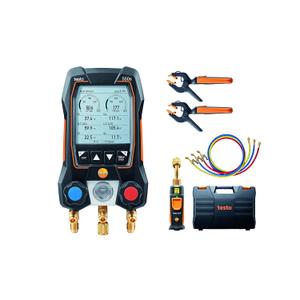 testo 550s AC Manifold Gauge Set  Manifold Gauges Hvac and Refrigeration  Incl. 2x testo 115i Pipe Clamp Thermometer, 1x testo 552i Micron Gauge and a Set of 3 Hoses  with Bluetooth