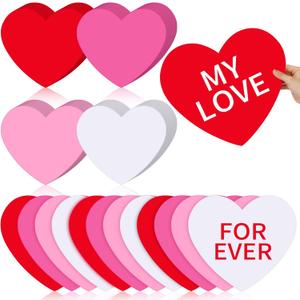 Fuutreo 36 Pcs Valentine's Day Large Heart Cutouts Paper 12 Inch Heart Cutouts Bulk Double Sided Craft for Love and Peace Wall Bulletin Board Decoration Valentine's Day Craft (Red White)