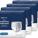 Amazon Basics Unisex Protective Underwear, Overnight Absorbency, Extra Large, 48 Count, (4 Packs of 12)