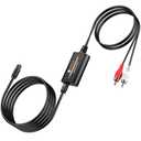Neoteck 192kHz DAC Converter 5.9ft/1.8m Optical to RCA Cable SPDIF to RCA Digital to Analog Converter with Built-in Audio Amplifier Chipset for HDTVs Set-Top Boxes DVD/Blu-Ray Players-Male Output