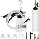 JIFETOR Pneumatic Vacuum Brake and Clutch Fluid Bleeder Tool Kit, Car Truck Motorcycle Brake Oil Change Set with Extractor and Refill Bottle, 4 Master Cylinder Adapters, 2 Air Quick Plugs