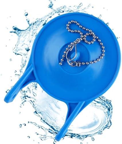 iFealClear 3-Inch Toilet Flappers Compatible with Gerber 99-788, Rubber Toilet Flapper Replacement with Stainless Steel Chain for 3" Toilet Tank, Water Conserve High Performance, Easy to Install, Blue
