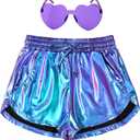 Perfashion Women's Metallic Shorts Summer Sparkly Hot Outfit Shiny Short Pants