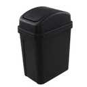 1-Pack 2 Gallon Plastic Small Swing Garbage Bin, Swing Lid Trash Bins, Black