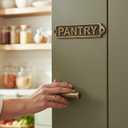 PANTRY Antique Vintage Door & Wall Plaque Sign | Classic Engraved Metal Kitchen & Storage Name Plate with Screws for Home Decor | 22 x 5 cm | PANTRY