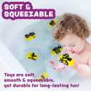 Tub Works Construction Trucks Mold Free Bath Toys, 6 Pack | Sealed, No Hole Bath Toys Design Keeps Moisture Out | Soft, Squeezable & Float on Water | Baby & Toddler Bathtub Toys | Baby Pool Play