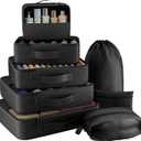 8 Set Packing Cubes for Travel,Luggage Organizers for Travel Accessories (Black)