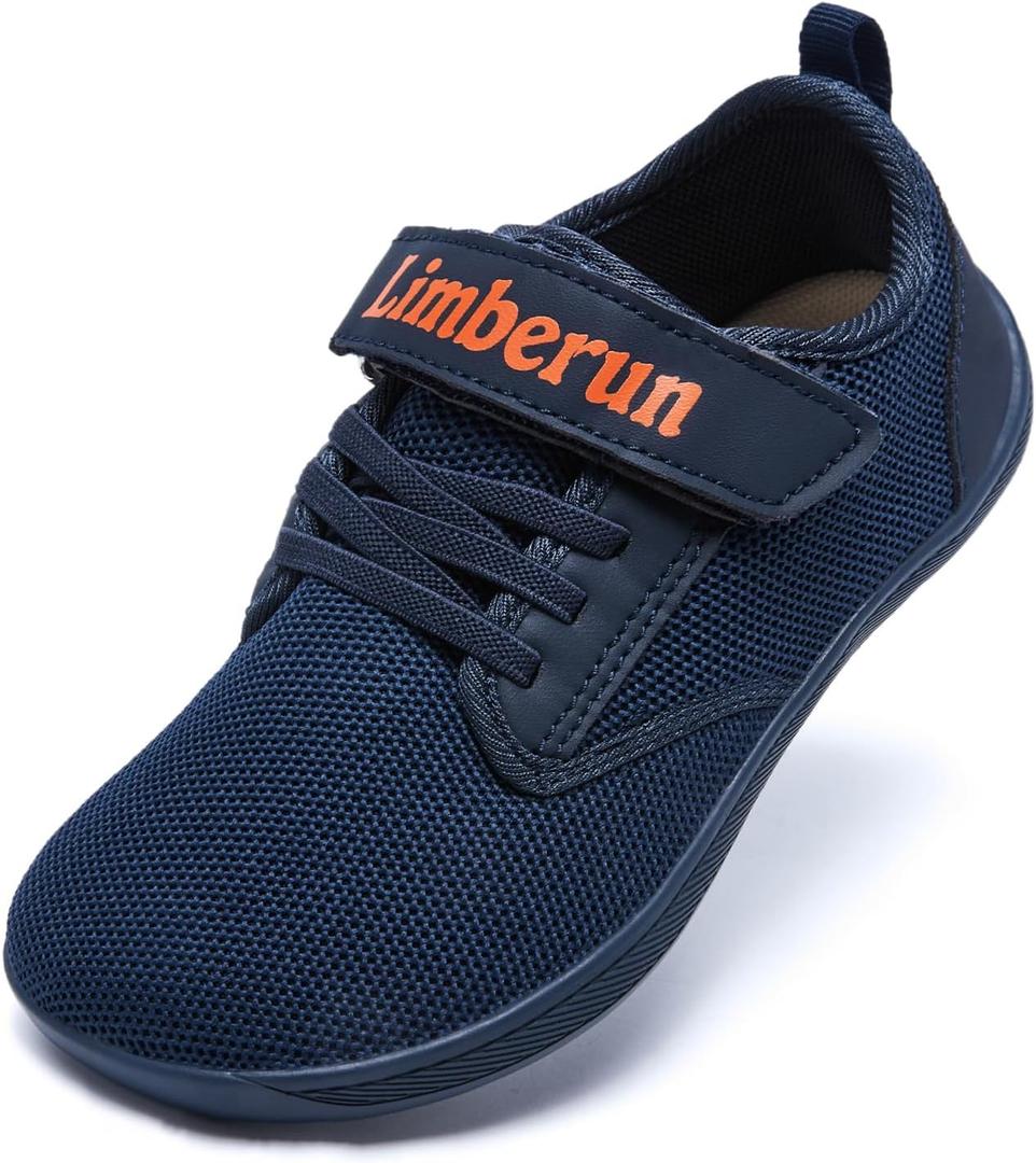 Limberun Barefoot Shoes Kids for Boys Girls Wide Toe Box Shoes Kids Sneakers Walking Shoes for Boys Girls (1.5 Wide Big Kid, Czk3001-blue/Orange)