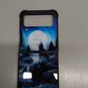 CARLOCA Compatible with Samsung Galaxy Z Flip 3 5G Case,Star Howling Wolfs Fashion Graphic Design Shockproof Anti-Scratch Drop Samsung Z Flip 3 5G