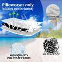 Black Grey Floral Pillow Covers 18x18 Set of 2 Outdoor Waterproof White Colored Decorative Throw Pillows Summer Pillowcase Polyester Cushion Case Decor for Couch Patio Funiture Garden Porch 01L18