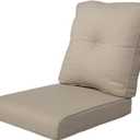 Patio Cushions for Outdoor Furniture - 2224 Inches High Back and Deep Seating Outdoor Cushion for Patio Chairs Sofa Couch Loveseat Water Resistant(Beige/1 Set/Button)