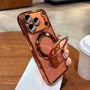 LXK Magnetic Invisible Stand for iPhone 17 Pro Case 6.3" Compatible with MagSafe, Military-Grade Protection, with Camera Protector, Clear Scratch-Resistant Back Cover for iPhone 17 Pro, Cosmic Orange