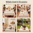 Checkered Tablecloth Rectangle Washable Buffalo Plaid Table Cloth Cotton Linen Gingham Table Cover for Picnic Kitchen Dining Room, Beige and White, 55 * 70, Beige
