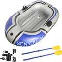 ptlsy Inflatable Boat, Swimming Pool Lake Float Raft for Adults, Portable Fishing Boat Raft for Lake with Oars Hand Pump