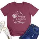 BLACKMYTH Women Crewneck Soft Tees Cute Graphic Butterfly T Shirts,L