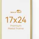 17x24 Aluminum Metal Picture Frame,Tempered Glass Gold Photo Frame 17x24 for Family Photo,Posters,Art,Document to Wall Mount Horizontally or Vertically