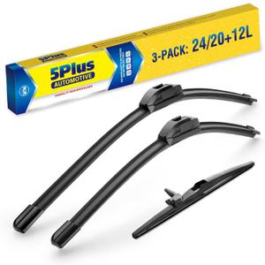 5 PLUS Windshield Wiper Blades Replacement For TOYOTA 4Runner 2024 2023 2022 2021 2020 2019 2018 2017 2016 2015 2014 2013 2012 2011 2010 (Set of 3),24"+20" Windshield Wipers with 12" Rear Wiper Blade