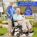 Carex Transport Wheelchair With 19 inch Seat, Folding Transport Chair with Foot Rests, Foldable Lightweight Wheelchair Foldable for Storage and Travel