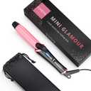 Mini Curling Iron with 5 Heat Settings, 1 Inch Curler for Short Hair - Dual Voltage, Argan Oil Infused