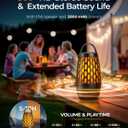 Outdoor Speakers Bluetooth Waterproof IPX6 with Flame Lights, Gadget Gifts for Men/Women, Hd Stereo Sound, BT 5.3 Multi-Sync to 100 Speakers, Portable Wireless Speaker for Patio Cafe Decor Party