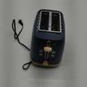 West Bend Timeless 2-Slice Toaster with 7 Browning Levels, Bagel/Waffle/Defrost Settings, High-Lift Lever, Anti-Jam, Easy-Clean Crumb Tray, 2-Slice, Blue/Gold