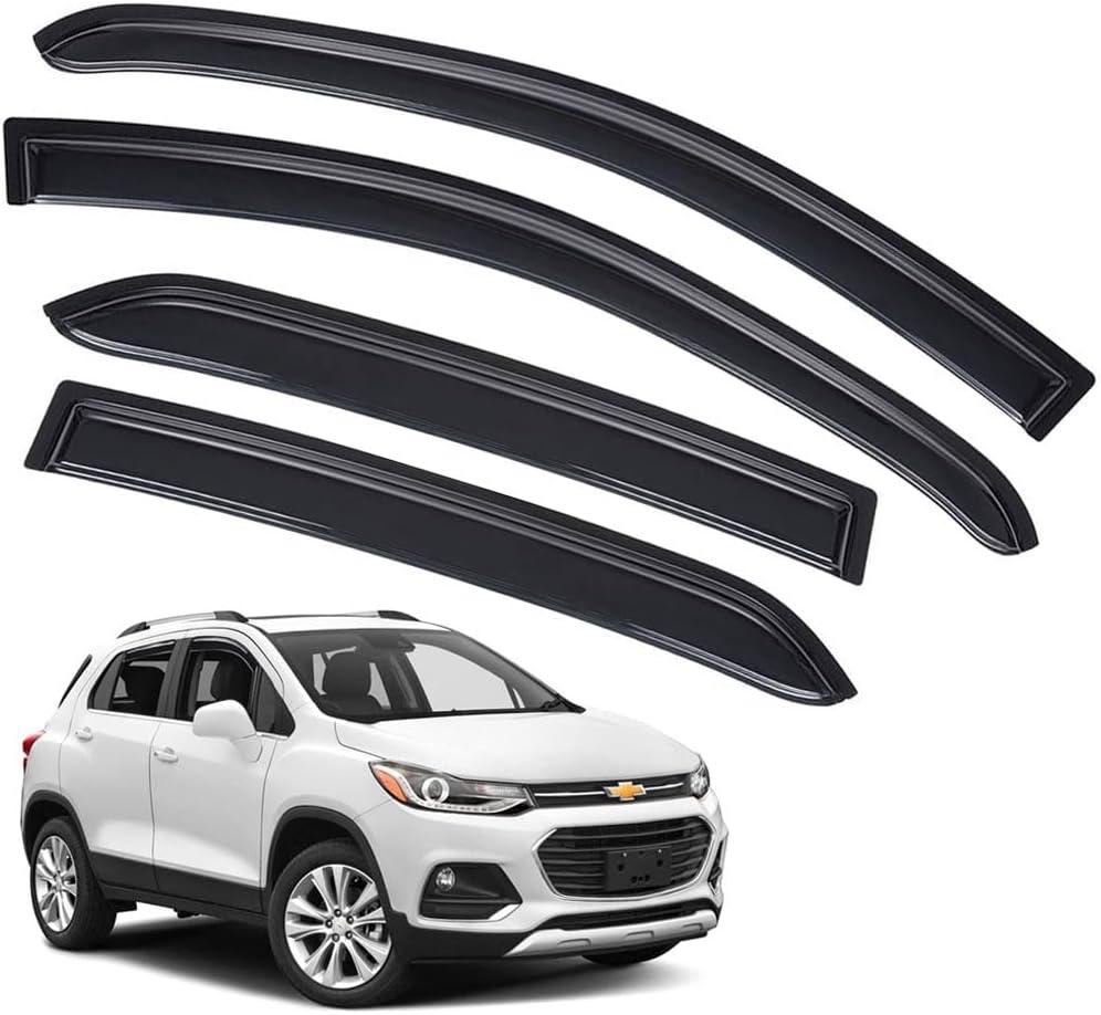 Rain Guards for Buick Encore 2013-2022/Chevrolet (Chevy) Trax 2014-2022, Tape-on Side Window Deflectors for Chevrolet Trax, Window Visors for Chevrolet Cars, for Chevrolet Car Accessories, 4 pcs Rain Guards for Buick Encore 2013-2022/Chevrolet (Chevy) Trax 2014-2022, Tape-on Side Window Deflectors for Chevrolet Trax, Window Visors for Chevrolet Cars, for Chevrolet Car Accessories, 4 pcs