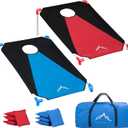 Himal Portable PVC Framed Cornhole Game Set with 8 Bean Bags and Carrying Bag (Blue-Red,3 x 2-feet)