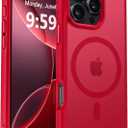 MOCCA Strong Magnetic for iPhone 16 Pro Phone Case, [Compatible with Magsafe][16FT Mil-Grade Drop Protection] Slim Thin Translucent Matte Protective Cover Case for iPhone 16 Pro Case, Red