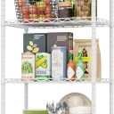 HOMEFORT 6-Shelving Unit, Adjustable Wire Shelving, Metal Wire Shelf Rack Organizer for Kitchen, Pantry, Closet, Bathroom, Laundry, White, 21" W x 11" D x 69" H