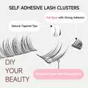 La Maesii Self Adhesive Eyelashes Kit, Natural Look 10-14mm Lash Clusters Kit Reusable Lash Clusters Pre-Glued DIY Eyelash Extensions, No Glue Needed, No Residue, Easy to Apply (Hybrid)