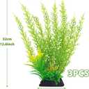QUOZUO Fish Tank Accessories Large Plants, Green Fish Tank Decorations, Aquarium Decor Plastic Plants 3pcs