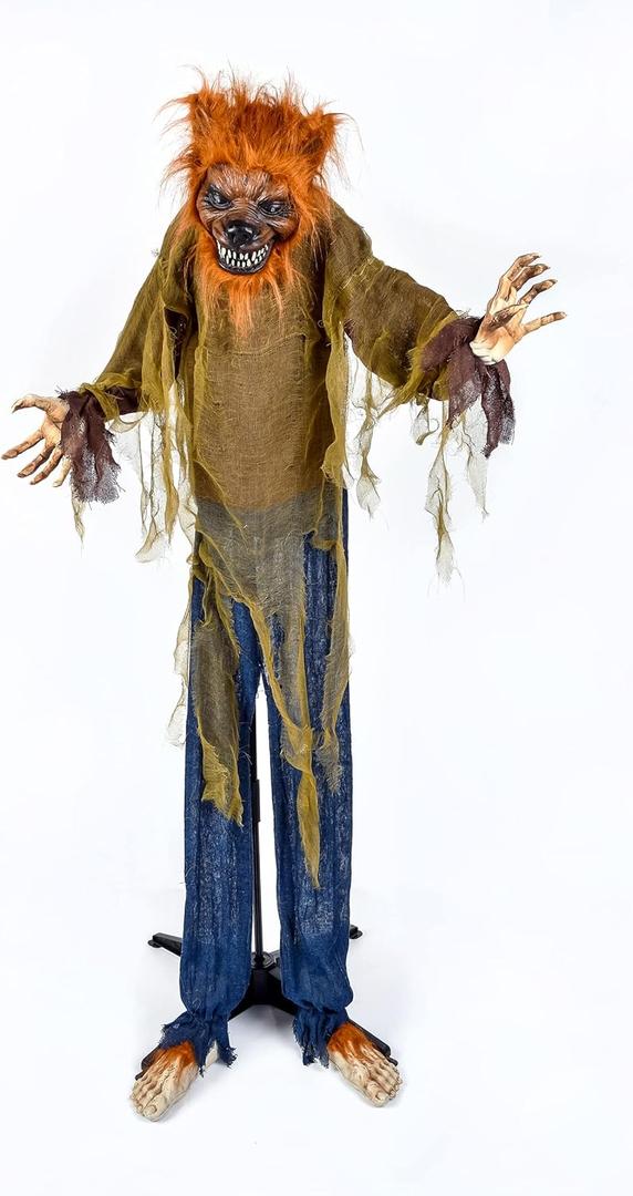 National Tree Company Pre Lit Animated Werewolf, Brown, Sound Activated, LED Lights, Halloween Collection, 63 Inches