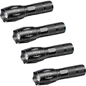 LED Flashlights - High Lumen Mini Tactical Flashlights with 5 Modes, Zoomable Beam, Water-Resistant Design for Camping, Outdoor, and Home Use (4)