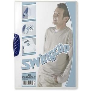 Wholesale CASE of 5 - Durable Swing Clip Poly Report Covers-Report Cover,w/Swingclip,30 Sheet Cap.,Letter,25/BX,Dark BE