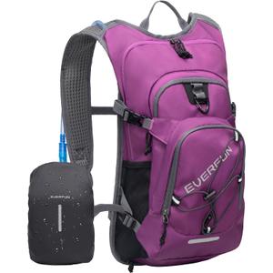 EVERFUN Hydration Backpack 18L Hiking Water Backpack with Water Bladder 2L, Women Men Hydration Pack Insulated Daypack Lightweight Hydropack with Rain Cover for Hiking, Cycling, Running, Festivals   Beautyberry, 2L Bladder
